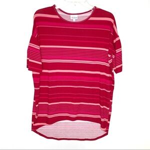 Lularoe Red Pink Stripe Irma Tunic Top XXS